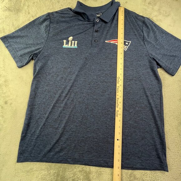 New England Patriots Men Blue XL Super Bowl LII Polo Shirt NFL Pro Line Fanatics - Picture 5 of 10
